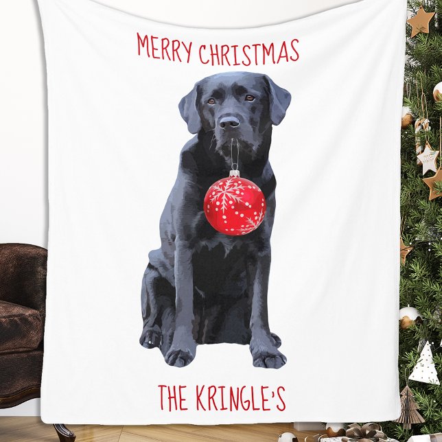Couverture Polaire Black Lab Christmas Chien Labrador (Créateur téléchargé)