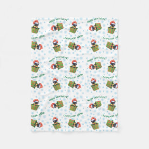 Couverture Polaire Black Lab de Noël