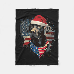 Couverture Polaire Black Lab Labrador Vintage Père Noël Pajama de Noë
