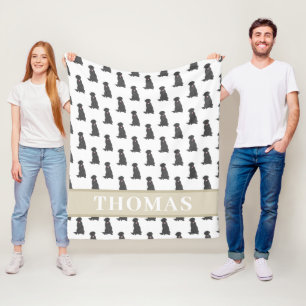 Couverture Polaire Black Lab personnalisé Rose & Blanc