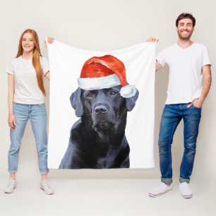 Couverture Polaire Black Labrador Christmas Holiday Chien