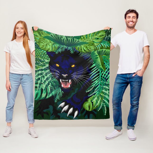 Couverture Polaire Black Panther Spirit of the Jungle (En situation)