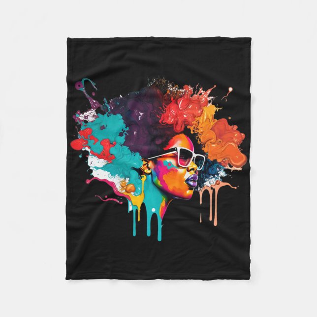 Couverture Polaire Black Queen Afro Melanin Driving Art Lover Amériqu (Devant)