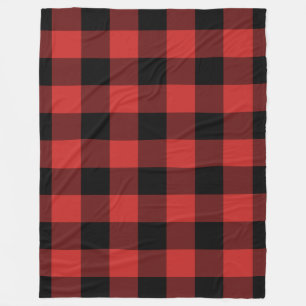 Couverture Polaire Black Red En vichy Motif Bufallo Check