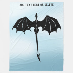 Couverture Polaire Black Tribal Flight Dragon Imaginaire Blue Sky