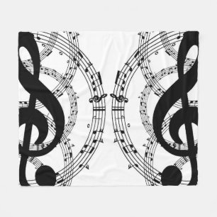 Couverture Polaire Black & White Mirror Image Music 2