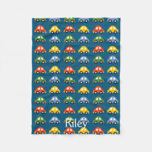 Couverture Polaire Blacket bleu d'ouatine de voitures