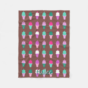 Couverture Polaire Blacket d'ouatine de cornets de crème glacée