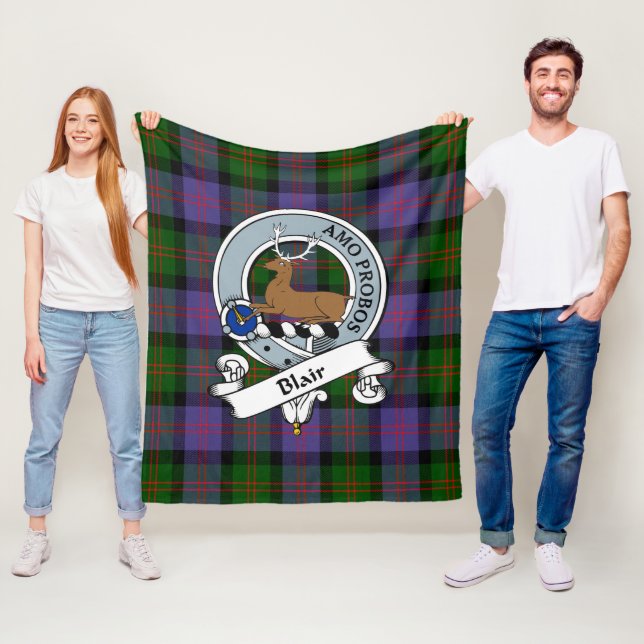 Couverture Polaire Blair Moderne Clan Badge Tartan Plaid (En situation)