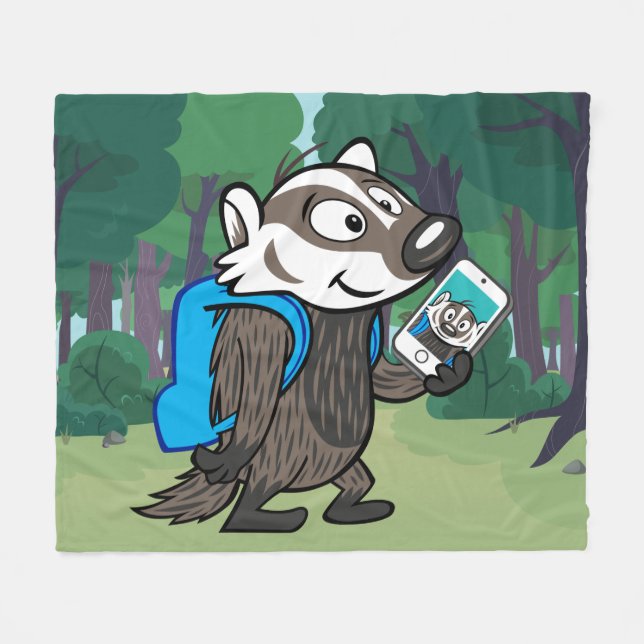 Couverture Polaire Blaireau Selfie de boomer du raton laveur | de (Devant (Horizontal))