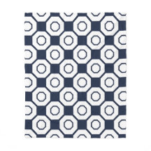 Blanc bleu Octagon Carré Line Honeypeb Motif