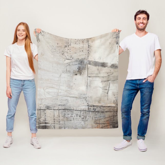 Couverture Polaire Blanc et en bronze noirs (En situation)