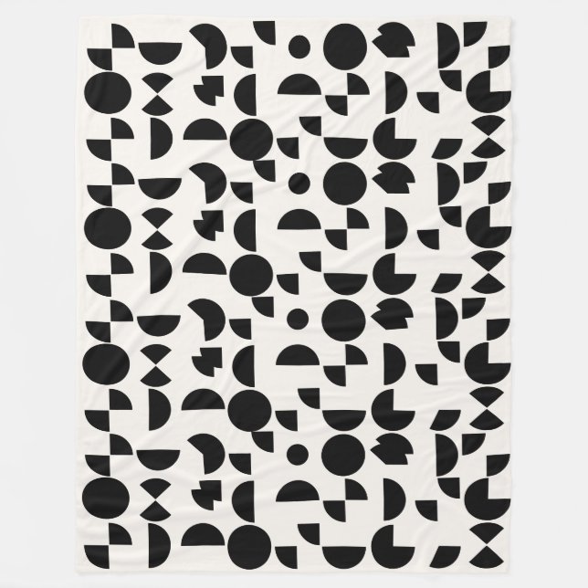 Couverture Polaire Blanc Moderne Elégant Tribal Géométrique (Devant)