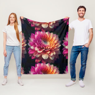 Couverture Polaire Blanc Orange Jaune Rose Violet Bleu Dahlia Fleur