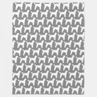 Blanc Standard Poodé Chien Silhouettes Motif Gris