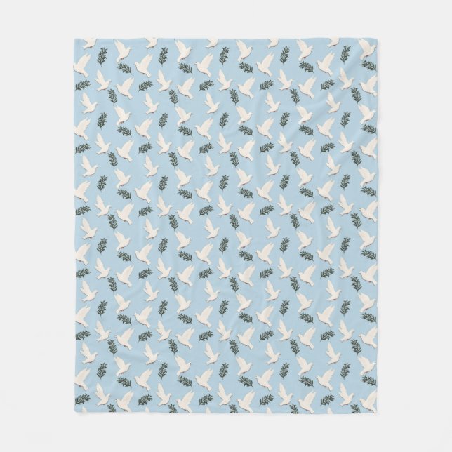 Couverture Polaire Blanche à lancer de pigeon blanc | Dove, Bird (Devant)