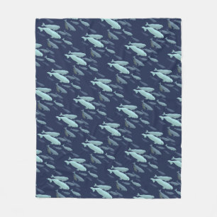 Couverture Polaire Blanche baleine Beluga Art Fleece Blanches
