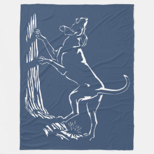 Couverture Polaire Blanche-chien de Hound Chasse-chien d'art de la fl