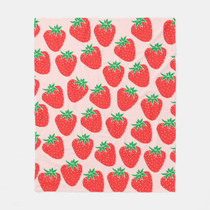 Couverture Polaire Blanche de fraises cuites