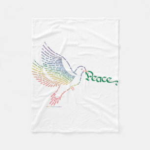 Couverture Polaire Blanche de la colombe de la paix mondiale