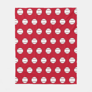 Couverture Polaire Blanche de la flotte de baseball rouge