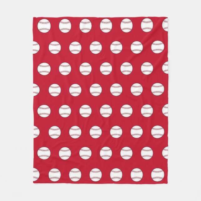 Couverture Polaire Blanche de la flotte de baseball rouge (Devant)