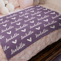 Blanche de nom personnalisée pourpre avec coeur