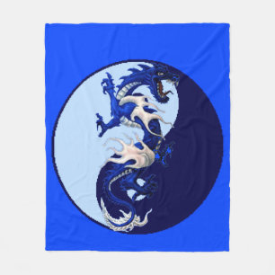 Couverture Polaire Blanche Dragon Bleu