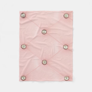Couverture Polaire Blanche en laiton rose carreau
