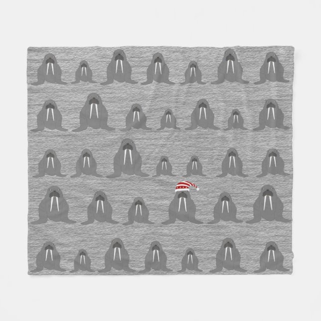 Couverture Polaire Blanche en molleton Walrus (Devant (Horizontal))