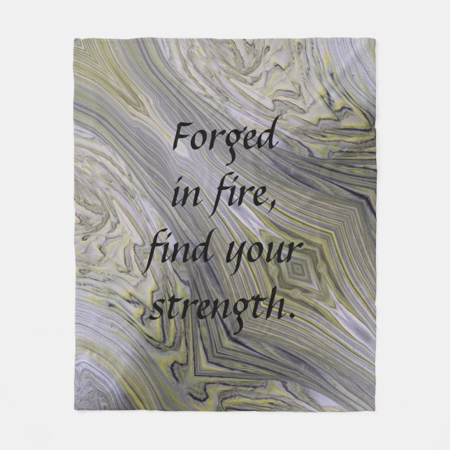 Couverture Polaire Blanche en or liquide (Devant)