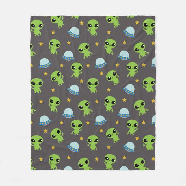 Couverture Polaire Blanche en polaire Alien (Devant)