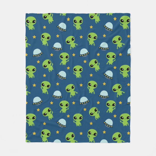 Couverture Polaire Blanche en polaire Alien (Devant)