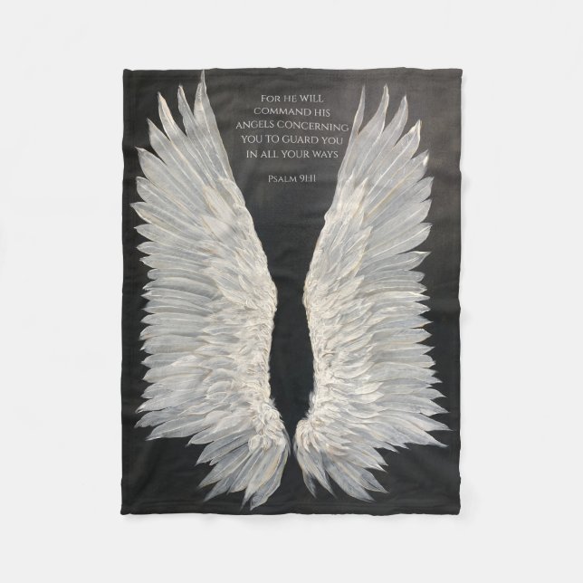 Couverture Polaire Blanche en polaire Angel Wings (Devant)