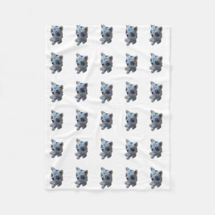Couverture Polaire Blanche en polaire de chien Husky