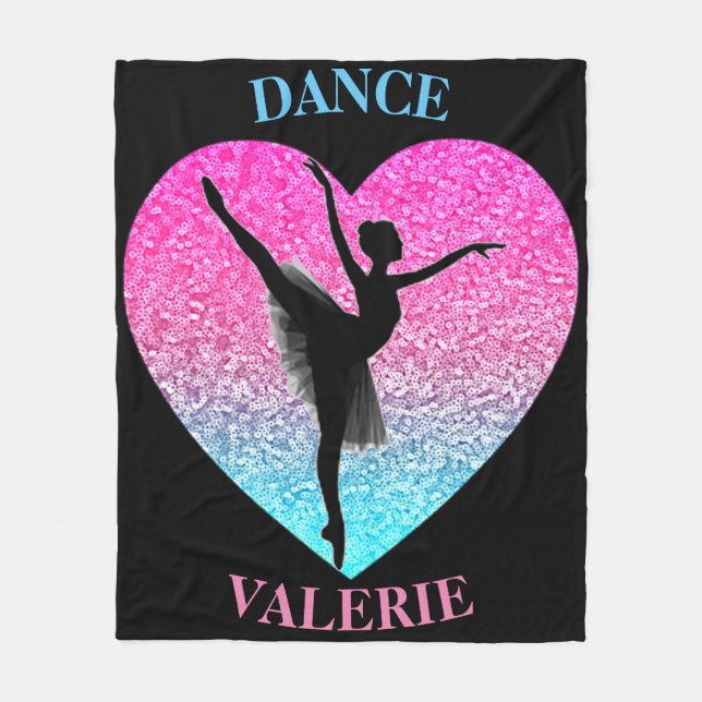 Couverture Polaire Blanche en polaire de danse avec nom personnalisé (Devant)