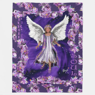 Couverture Polaire Blanche en polaire de l'âme violette