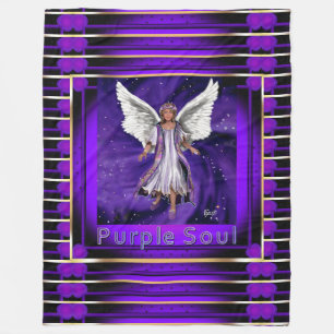 Couverture Polaire Blanche en polaire de l'âme violette