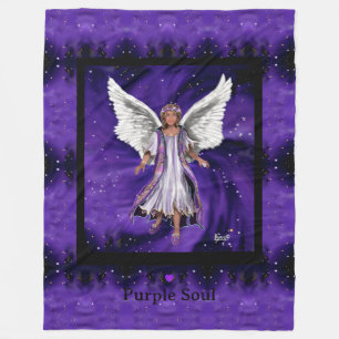 Couverture Polaire Blanche en polaire de l'âme violette