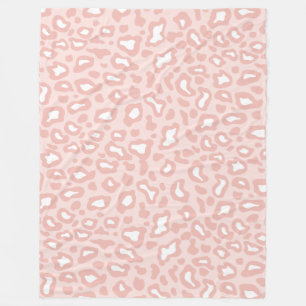 Couverture Polaire Blanche en polaire léopard rose souple