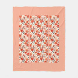 Couverture Polaire Blanche en polaire moderne Fleur