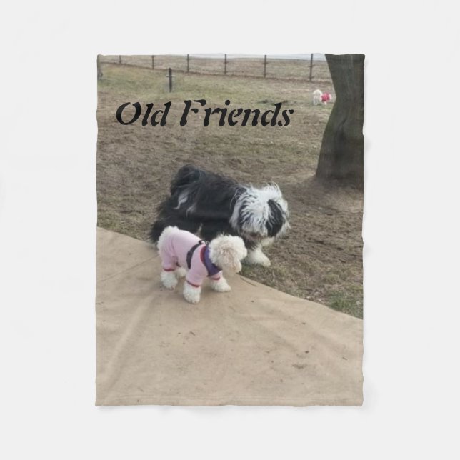 Couverture Polaire Blanche en polaire Old Friends (Devant)