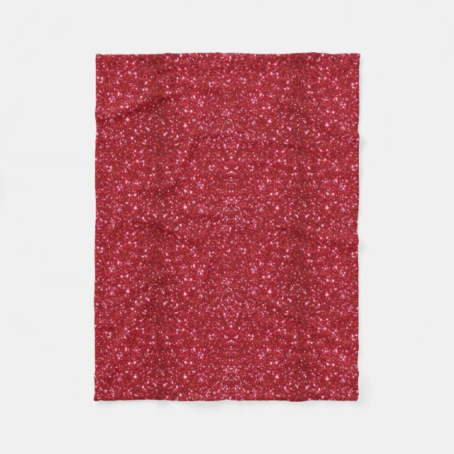 Couverture Polaire Blanche en polaire Parties scintillant rouge (Devant)