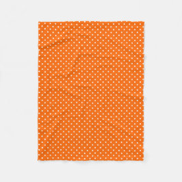 Couverture Polaire Blanche en polaire Pois orange
