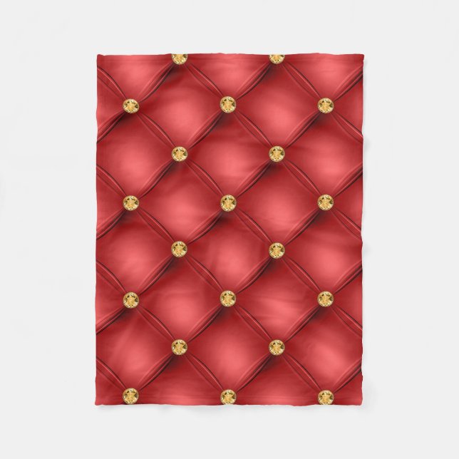 Couverture Polaire Blanche en polaire rouge pour bébé or (Devant)