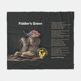 Couverture Polaire Blanche en polaire verte Fiddlers
