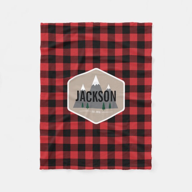 Couverture Polaire Blanche en toison de Buffalo Plaid (Devant)