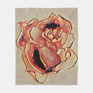 Couverture Polaire Blanche en toison dorée rose