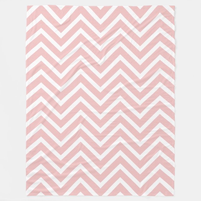 Couverture Polaire Blanche Et Bébé Motif Chevron Rose Fleece Blanket (Devant)