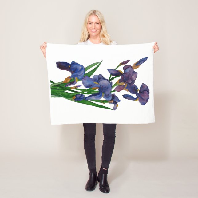 Couverture Polaire Blanche Fleecy Iris violet (En situation)
